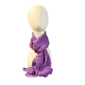 NWT Handcrafted Purple Hand Knit Scarf